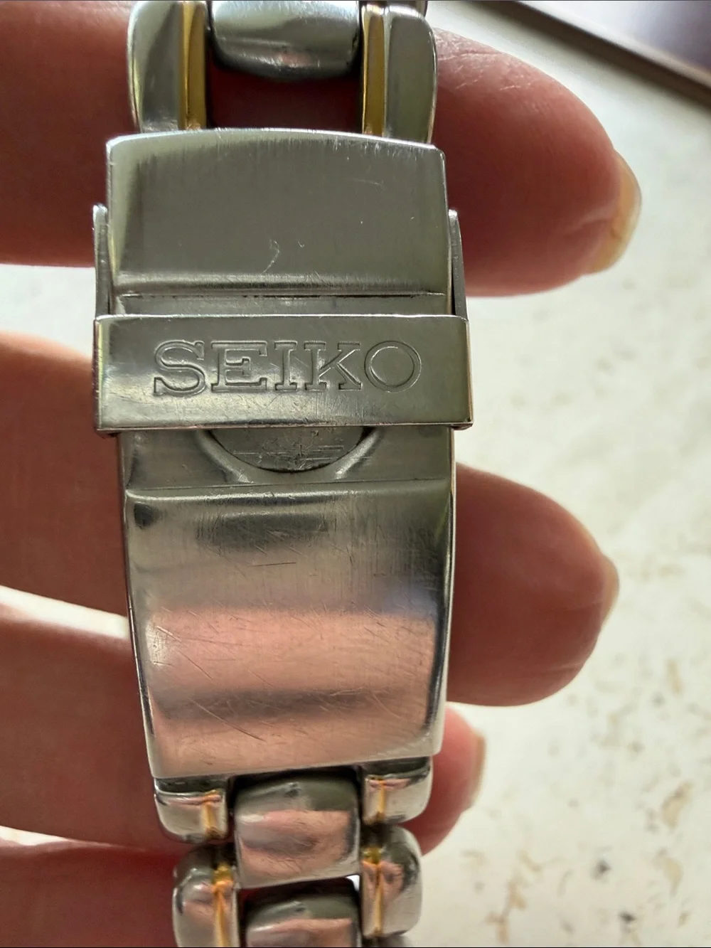 Seiko Two-Tone Dive Watch with Mother-of-Pearl Dial